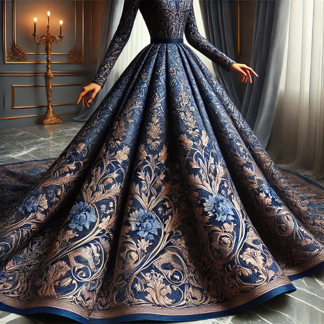 Jacquard Long Dress